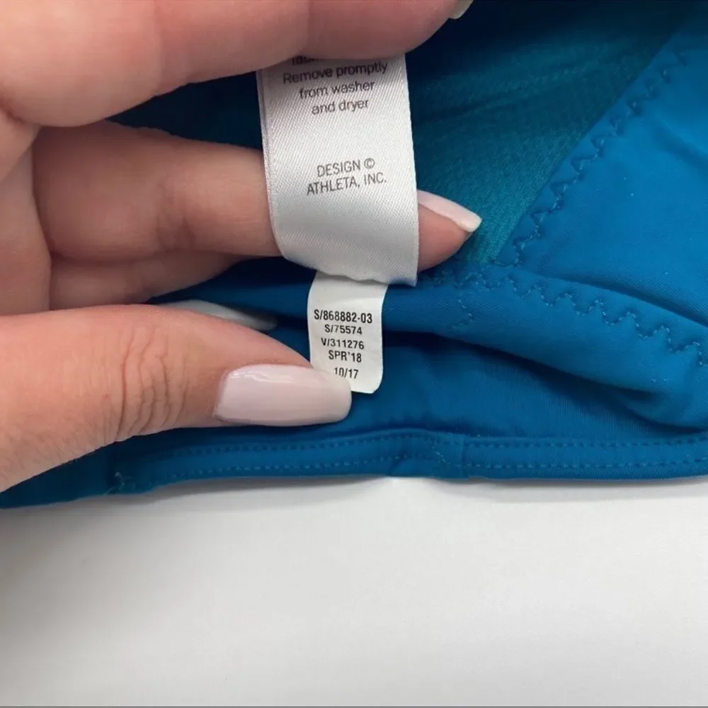 Athleta Gigi Bra Teal High Neck S